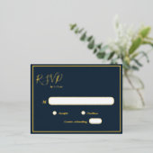 Elegante Modern Navy Gold Foil UAWG Postcard Folie Einladungspostkarte (Stehend vorne)