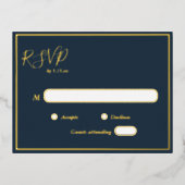 Elegante Modern Navy Gold Foil UAWG Postcard Folie Einladungspostkarte (Vorderseite)