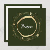 Elegante Modern Peace Gold Star Feiertagskarte (Vorne/Hinten)