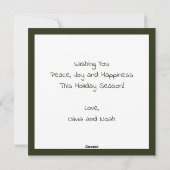 Elegante Modern Peace Gold Star Feiertagskarte (Rückseite)