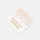 Elegante Modern Pink Gold Confetti Girl Serviette (Ecke)