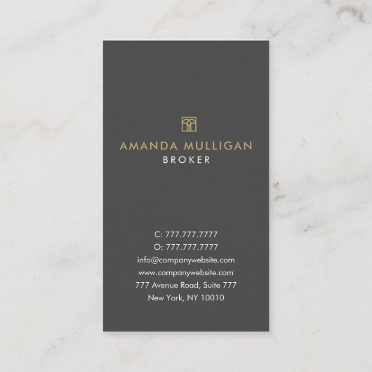 Elegante Modern Real Anwesen Agent Business Card Visitenkarte (Rückseite)