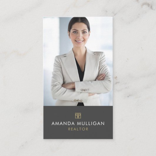 Elegante Modern Real Anwesen Agent Business Card Visitenkarte (Vorderseite)