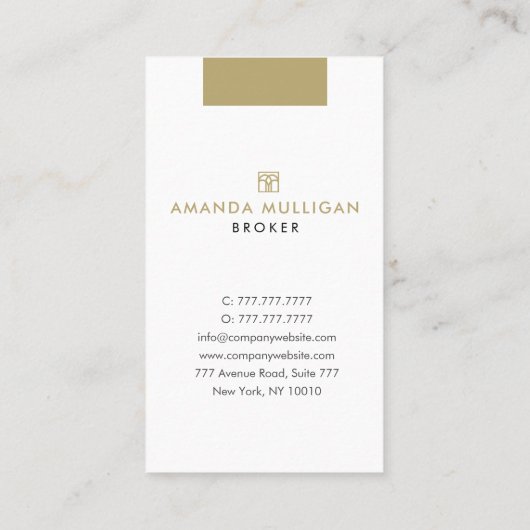 Elegante Modern Real Anwesen Agent Business Card Visitenkarte (Rückseite)