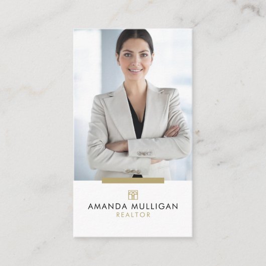 Elegante Modern Real Anwesen Agent Business Card Visitenkarte (Vorderseite)