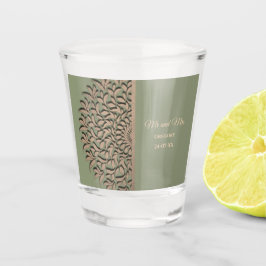 Elegante Modern Sage green gold mandala ethnische Schnapsglas