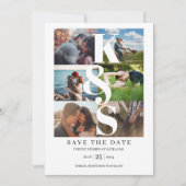 Elegante Modern Simple Foto Collage Name Initials Save The Date (Vorderseite)