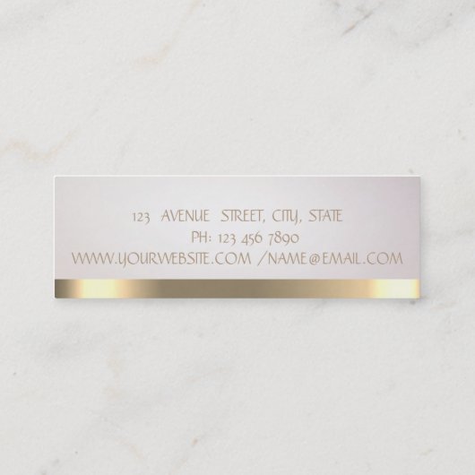Elegante Modern Simple Imitats Gold Stripe Mini Visitenkarte (Rückseite)