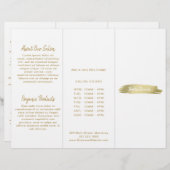Elegante Modern Simple Salon Gold Trifold Broschür (Vorne/Hinten)