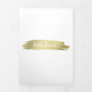 Elegante Modern Simple Salon Gold Trifold Broschür Dreifach Gefaltete Karte