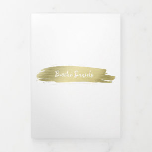 Elegante Modern Simple Salon Gold Trifold Broschür Dreifach Gefaltete Karte