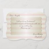 Elegante Modern Striped Blume Bridesmaid Card Einladung (Rückseite)