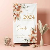 Elegante Modern Terracotta Boho Graduierungsparty Banner
