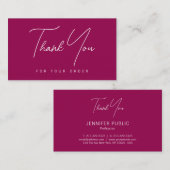 Elegante Modern Vielen Dank für Ihre Bestellung Visitenkarte (Vorne/Hinten)