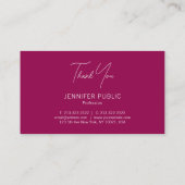 Elegante Modern Vielen Dank für Ihre Bestellung Visitenkarte (Rückseite)