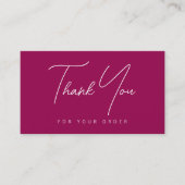 Elegante Modern Vielen Dank für Ihre Bestellung Visitenkarte (Vorderseite)