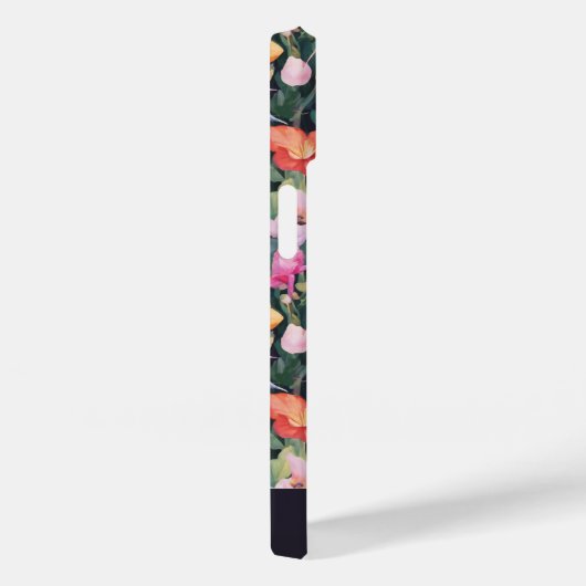 Elegante Modern Wildblume Pilzname auf schwarz Case-Mate iPhone Hülle (Rückseite / Rechts)