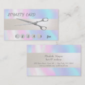 Elegante Modernb Scissors Holographic Loyalty Card Treuekarte (Vorne/Hinten)
