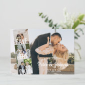 Elegante Moderne 5-Foto-Save the Date Hochzeit Einladung (Stehend Vorderseite)