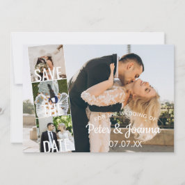 Elegante Moderne 5-Foto-Save the Date Hochzeit Einladung
