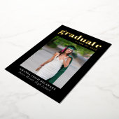 Elegante Moderne Abschluss Foto Rose Gold Folieneinladung (Gedreht)