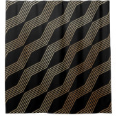Elegante moderne, Abstrakt geometrische Goldwaves  Duschvorhang (Vorderseite)