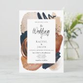 Elegante Moderne Abstrakt Terracotta auf dem Monte Einladung (Stehend Vorderseite)