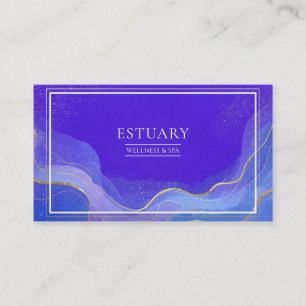 Elegante moderne abstrakte blaue Goldwelle Glitter Visitenkarte