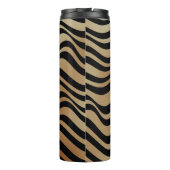 Elegante moderne Abstrakte Goldschwalben Zebra Mus Thermosbecher (Rückseite)