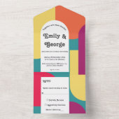 Elegante Moderne Abstrakte Hochzeit All In One Einladung (Innen Boden)