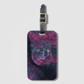 Elegante Moderne Abstrakte Imitate Foil Magenta Gepäckanhänger (Vorderseite Vertikal)