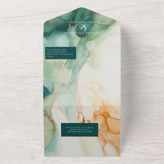 Elegante Moderne Abstrakte Kunst, Dichtung und Mus All In One Einladung (Außenbereich)