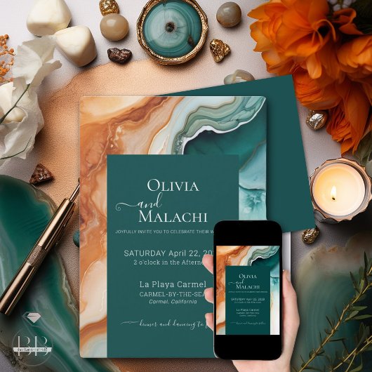 Elegante Moderne Abstrakte Kunst, Dichtung und Mus Einladung