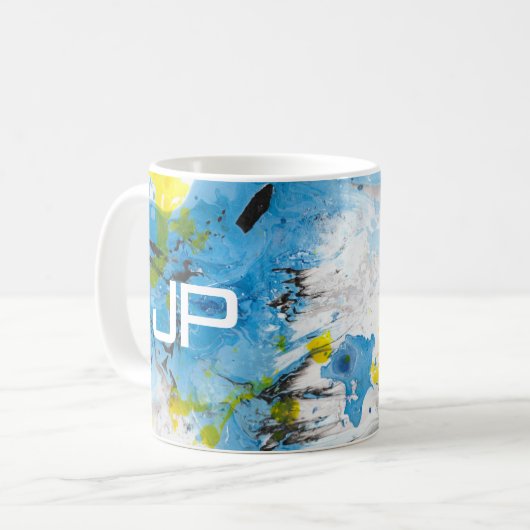 Elegante Moderne Abstrakte Kunst Kaffeetasse (Vorderseite Links)