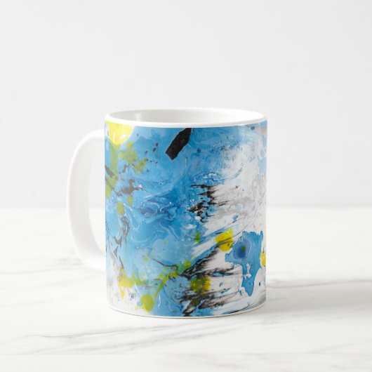 Elegante Moderne Abstrakte Kunst Kaffeetasse (Vorderseite Links)