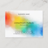 Elegante Moderne Abstrakte Kunst Rainbow Color Visitenkarte (Rückseite)