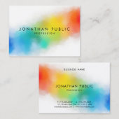 Elegante Moderne Abstrakte Kunst Rainbow Color Visitenkarte (Vorne/Hinten)