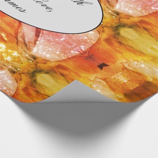 Elegante Moderne Abstrakte Kunst Rosa Orange Geschenkpapier (Ecke)