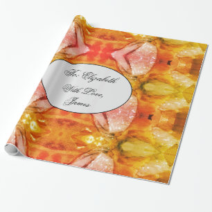 Elegante Moderne Abstrakte Kunst Rosa Orange Geschenkpapier