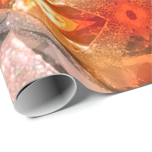 Elegante Moderne Abstrakte Kunst Rote Braun Geschenkpapier (Rolleneckpunkt)