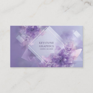 Elegante Moderne Abstrakte Lavendel Kristalline Fl Visitenkarte