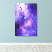 Elegante Moderne, Abstrakte Lila Kunst Leinwanddruck (Insitu (Holzboden))