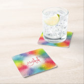 Elegante moderne, Abstrakte Monogramm-Vorlage für  Rechteckiger Pappuntersetzer (Vor Ort)