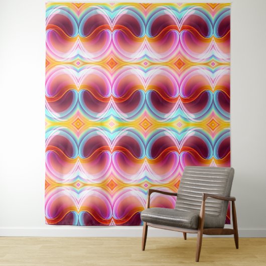 ELEGANTE MODERNE ABSTRAKTE PSYCHEDELIKKUNST WANDTEPPICH (Beispiel)