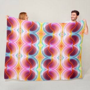 ELEGANTE MODERNE ABSTRAKTE PSYCHEDELSICHE KUNST FLEECEDECKE