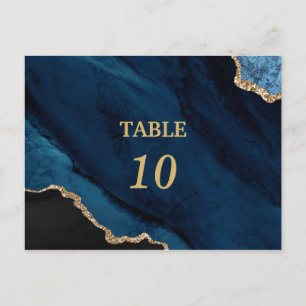 Elegante moderne agate Tischnummer Postkarte