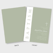 Elegante moderne altertümliche Grüne Taufe Einladung