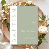 Elegante moderne altertümliche Grüne Taufe Einladung