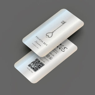 Elegante Moderne Altor Real Anwesen Silver Visitenkarte