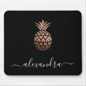 Elegante moderne Ananas mit minimaler Rose Mousepad (Vorne)